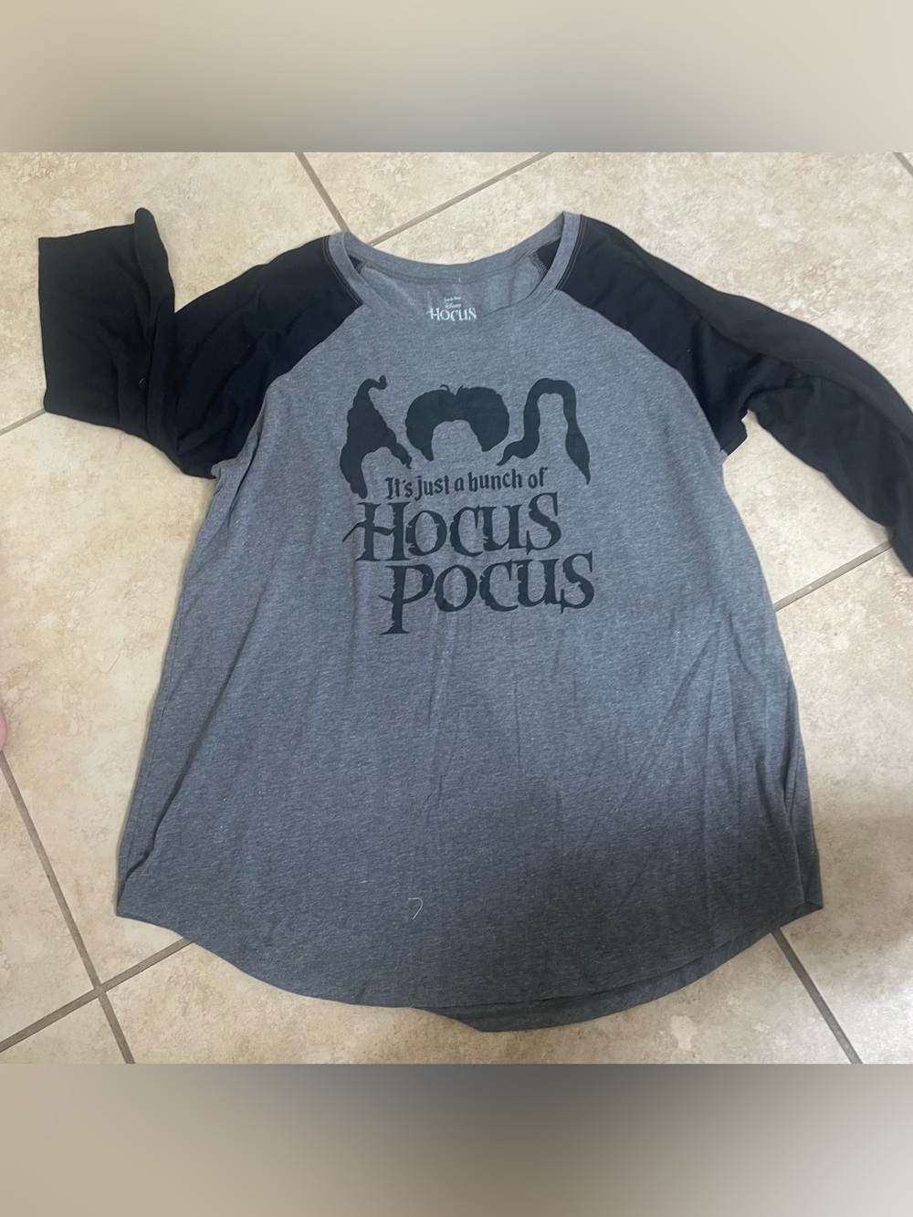 Disney Hocus Pocus Grey & Black Raglan Tee
